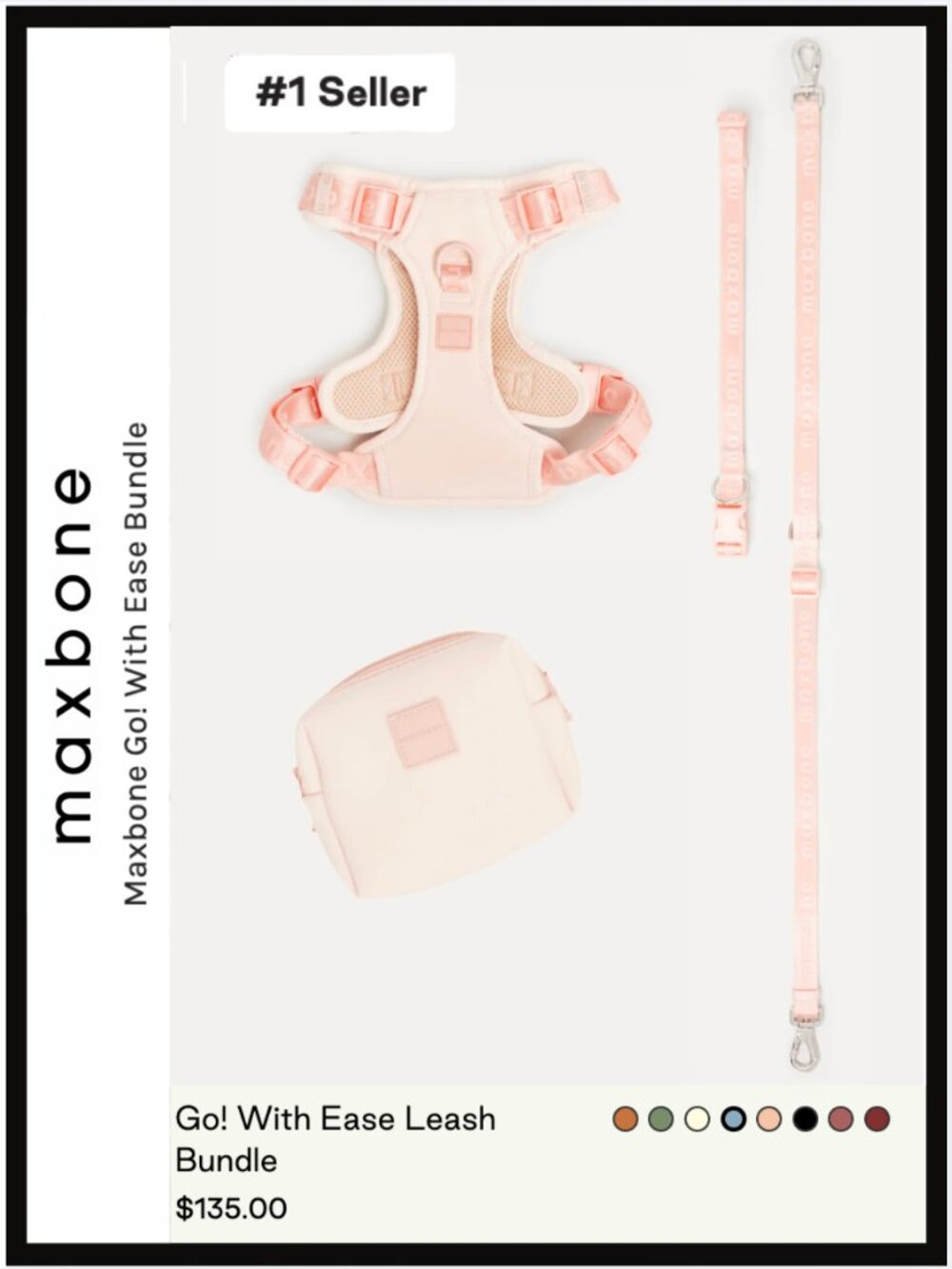 Maxbone Go! With Ease Leash Bundle - Dog Harness Set - NWT - MSRP $135